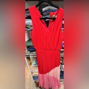 Taylor Red V-Neck Midi Dress